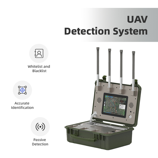 Portable 10km Drone Detector System Full Frequency Detection IP65 Remote Control Alarm Location Tracking for Security Protection