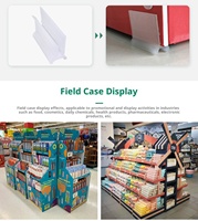 Présentoir de sol en carton ondulé personnalisé à 4 faces, empilable, pour promotion en magasin, présentoir de palettes en papier PDQ