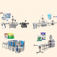 Ligne de production entièrement automatique d'étiquetage de bouchage de remplissage de détergent de lessive 1-5L Ligne d'embouteillage