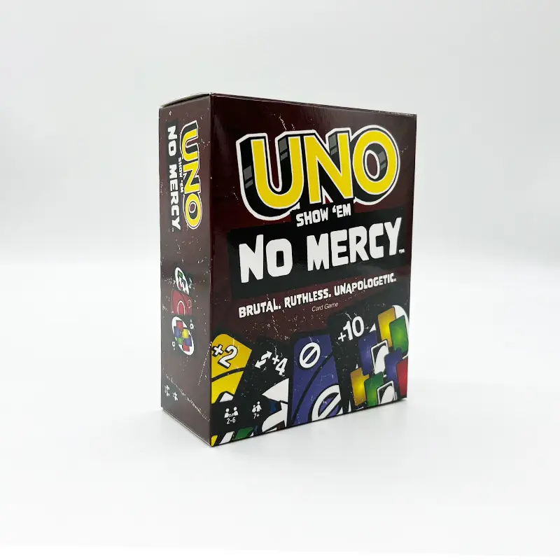 Unos No Mercy Jeux de cartes de société de haute qualité Cartes Unos pour la vente en gros