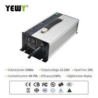 1500W 12V 100A 72V 16A OTP OVP OCP Lifepo4 chargeur de batterie au Lithium chariot élévateur électrique chariot de Golf chargeur avec ports AC & DC