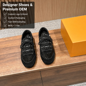 Zapatos de Diseñador de Lujo para Mujer, Alta Calidad, Triple Negro, Gamuza, Malla Brillante, Zapatos Deportivos, Zapatillas, Zapatos para Patinar - Product Image 1