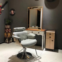 Chaise de salon de coiffure en bois pour femme, chaise hydraulique pour salon de beauté, chaise de maquillage