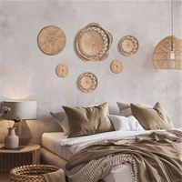 Maison de campagne décor choses étranges maison lune chambre articles macramé mur miroir suspendu Pot Net Macane gland