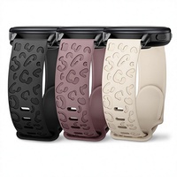 Wizvv Bracelet à boucle ardillon en PVC de 20 mm gravé léopard, compatible avec Garmin Venu Vivoactive Forerunner pour divers modèles