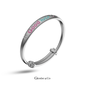 Pulsera de Plata Pura de Vietnam, Nueva, Linda y de Alta Calidad, para Niños - Brazalete con la Frase 'Buena Suerte, Pequeño' - Product Image 6