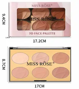 MISS ROSE highlight alami kontrol minyak, bedak padat matte tahan air tahan lama 6 warna