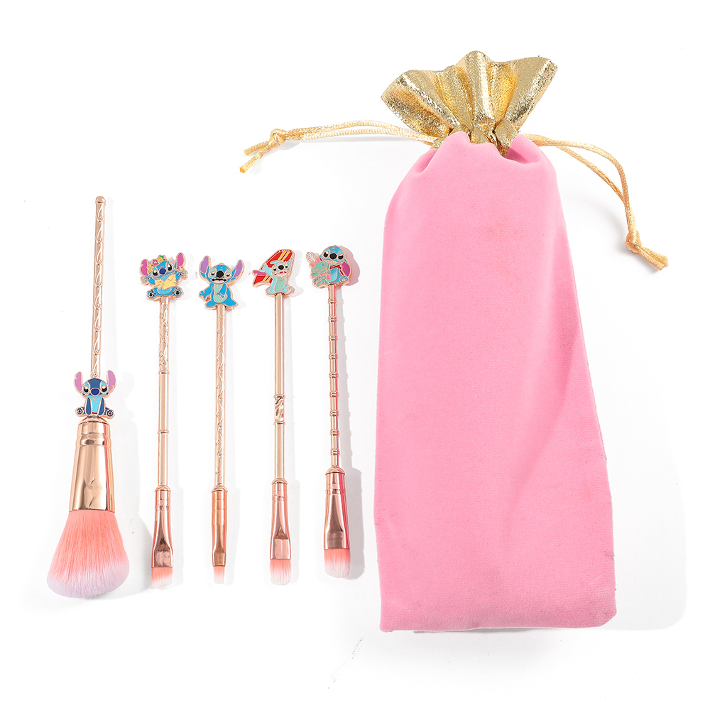 5 шт. аниме стежка набор кистей для макияжа с героями мультфильмов дизайн ручки порошок тени для век кисти для девушек и женщин