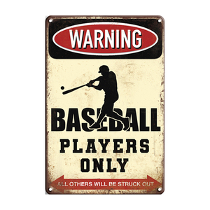 Giocatori di Baseball targa <span class=keywords><strong>in</strong></span> metallo arrugginito Poster piatto decorativo verdura biologica targa <span class=keywords><strong>in</strong></span> metallo retrò Club Bar casa fattoria muro pericoloso - Product Image 1
