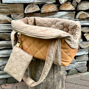 Outdoor <strong>Travelling</strong> Brown <strong>Dog</strong> Bag Carrier Custom <strong>Dog</strong> <strong>Name</strong> Carrier Purse with Pockets - Product Image 2