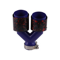 Embout d'échappement double en fibre de carbone personnalisé de style H, haute performance, échappement quadruple en une seule pièce pour accessoires de voiture, finition mate