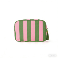 Grande Trousse de Toilette de Voyage Luxe Moderne Rayée Mahjong Grande Capacité Écologique Imperméable avec Pompon pour Femme