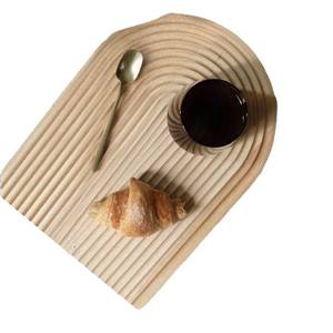 ถาดเสิร์ฟไม้ Ly1224 สีไม้ธรรมชาติ ลายริ้ว ถาดไม้เนื้อแข็ง สำหรับเสิร์ฟชีสและขนมอบ - Product Image 1