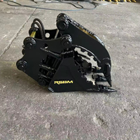 RSBM Heavy Duty Mini Excavator Hydraulic Grapple Bucket 300mm Clamp Jaw dengan Gigi untuk Hitachi 2.5 Ton