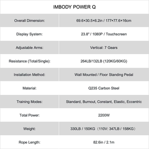 IMBODY POWER Q <b>Smart</b> Gym Fitness <b>Mirror</b> Multi Machine Ring Floor Standing 23.8 Inch Screen Home Strength Training Equipment POWE - Product Image 5