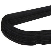Cintre de luxe personnalisé en velours floqué noir antidérapant pour manteaux et costumes, cintre en velours