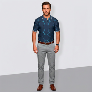 Camiseta de Golf Casual de Punto para Hombre, Ecológica, de Poliéster y Spandex, con Estampado Personalizado, Ropa Deportiva ODM al por Mayor de Fábrica en Vietnam - Product Image 1