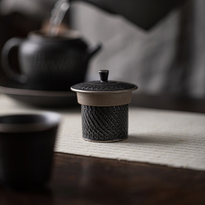 Purple Grit Ceramic Teapot Lid Holder Cylinder Shape With Lid For Kung Fu <b>Tea</b> <b>Set</b> Accessories - Product Image 3