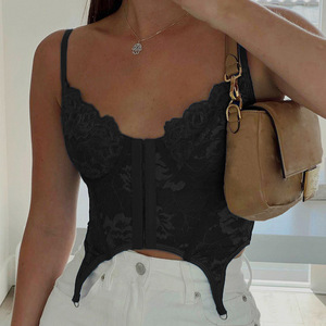 Corset moulant en dentelle style <span class=keywords><strong>Bustier</strong></span> pour femme, Top à la mode, rétro, grandes soldes d'été - Product Image 3