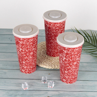 Gobelets en papier jetables à paroi simple de qualité alimentaire 6oz 8oz 10oz 12oz 16oz 22oz avec logo personnalisé pour café, thé boba et boissons froides