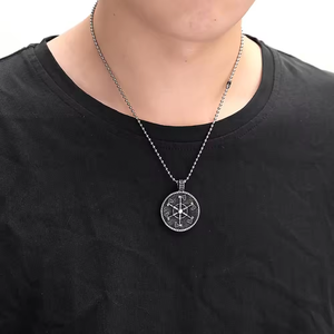 पुरुषों के लिए स्टेनलेस स्टील एमुलेट वाइकिंग ज्वेलरी पेरुन एक्सिस पेंडेंट नेकलेस - Product Image 4