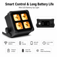 Projecteur LED portable sans fil sur batterie IP65 4x20W RGBWAUV pour éclairage de scène, ambiance de fête et éclairage architectural