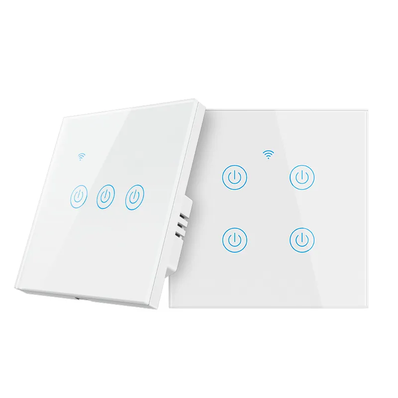 Европейский стандарт, умный Wi-Fi сенсорный выключатель, голосовое управление, умный Wi-Fi настенный выключатель 1 2 3 4 Gang, переключатели света Tuya