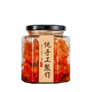 Wholesale Custom 280ml 500ml 730ml <b>clear</b> Glass Food <b>Container</b> With Metal Jam Round Food Grade Glass Jar - Product Image 1