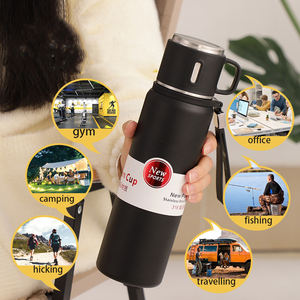 Nouvelle gourde de sport sans BPA, à large ouverture, isotherme à double paroi avec poignée et couvercle à sangle - Product Image 3