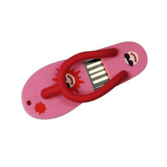 Silicone Cartoon Style USB Flash Drive Creative Pendant Slippers Design USB 2.0/3.0 Interface Promotional Gifts Various Logos