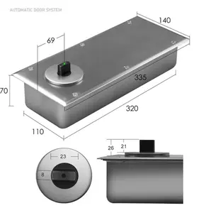 Vloerveer Ingebed Onder Deuropener Draaipoort Dichter Automatische Deur Operators Indoor Glas En Houten Deur Afstandsbediening