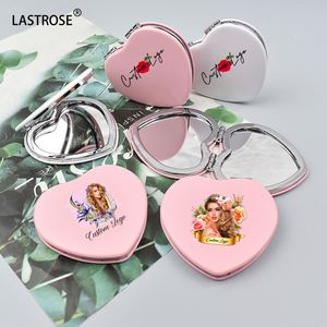 Beauty White PU Leather Pocket <b>Mirror</b> HD Shiny Mini Cosmetic <b>Mirrors</b> - Product Image 2
