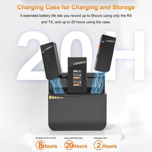 Microphone cravate sans fil mini <span class=keywords><strong>Comica</strong></span> Vimo C 2.4G avec étui de charge, suppression du bruit, compatible avec les smartphones Intel Celeron - Product Image 4