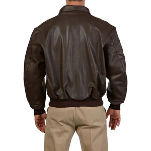 Chaqueta de Cuero Genuino para Hombre, de Alta Calidad, al por Mayor, Tallas Grandes, Reversible, de Invierno, Estilo Urbano, con Cuello Alto - Product Image 5