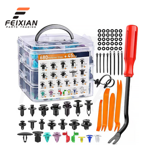 725 pièces 680 pièces 23 types de clips de fixation universels de haute qualité pour <span class=keywords><strong>carrosserie</strong></span> automobile, clips de serrage <span class=keywords><strong>en</strong></span> nylon, kit de rivets de pare-chocs pour - Product Image 1