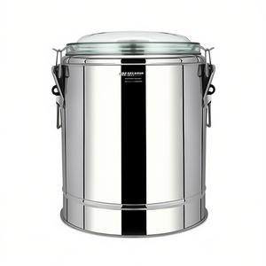 Marmite isotherme en acier inoxydable DB 12L avec couvercle en verre, grande capacité pour le stockage de boissons chaudes et froides - Product Image 1