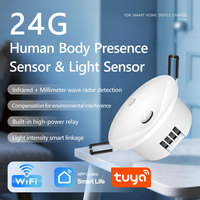 Détecteur de présence humaine intelligent Tuya WiFi 2.4G à capteur de lumière PIR, relais 360 degrés, montage au plafond MGL-24NTW