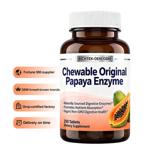 Tabletas Masticables de Enzimas Digestivas de Papaya, Fórmula Vegetariana/Vegana para el Apoyo Digestivo, Marca Privada OEM - Product Image 1