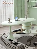 Bureau d'étude en bois de style vintage, bureau à domicile, multifonctionnel, style italien, luxe léger, minimaliste, style crème, bureau d'ordinateur