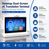 Terminal de traduction IA à double écran KER, traducteur multilingue en temps réel pour hôtels, aéroports, commerce de détail et réceptions