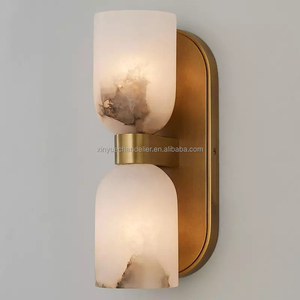 American Creative Aurind Doppia Tonalità in Ottone Solido da Bagno Lampada da Muro Alabastro per Hotel Camera da Letto Corridoio Villa Ristorante - Product Image 5