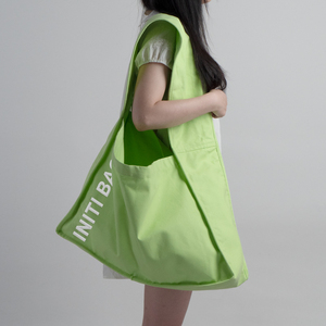 INITI Borsa a Tracolla in Tela dal Design Originale <span class=keywords><strong>con</strong></span> Manico Audace, Borse Tote in Tela alla Moda <span class=keywords><strong>con</strong></span> Logo Ricamato per Donne - Product Image 2