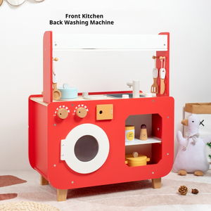 Montessori-Juego <span class=keywords><strong>de</strong></span> simulación <span class=keywords><strong>de</strong></span> rol educativo para niños y niñas, juego <span class=keywords><strong>de</strong></span> <span class=keywords><strong>cocina</strong></span> grande para lavadora y horno - Product Image 4
