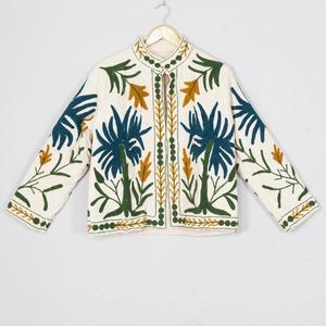 Luxury Boutique <b>Women</b> Velvet Suzani Jacket Traditional Embroidery Floral Boho Designer <b>Coat</b> Wholesale OEM Manufacturer Supplier - Product Image 2