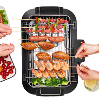 ALIKER multifunções interior máquina de churrasco sem fumaça churrasqueira elétrica grill elétrico salamandra