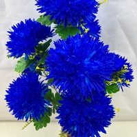 Fleurs artificielles de chrysanthèmes, bouquet de chrysanthèmes à aiguilles artificielles pour la décoration de la maison, arrangement commémoratif pour les tombes
