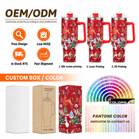 Mug isotherme personnalisé de Noël 40 oz avec bec verseur, grande capacité, pour les fêtes de bureau et la vente au détail saisonnière