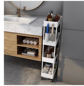 Thu hẹp nhỏ khoảng cách lưu trữ giá di chuyển di chuyển bánh xe đơn giản kệ sách sàn đứng cho phòng ngủ phòng khách cạnh giường sử dụng bàn - Product Image 3
