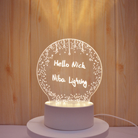 Lampe de chambre à coucher pour fille, cadeau créatif, mignon, lumière douce, lampe de bureau 3D, tableau de messages, veilleuse avec stylo