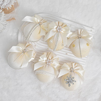 Décoration de Noël Nordique : Boule de Noël de Luxe 8cm en Velours PET Gaufré, Ornements Suspendus 1 Couleur Diamant pour la Maison